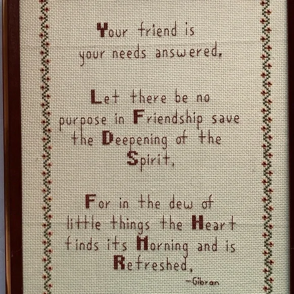 Inspirational Friendship Embroidered Saying Gibran - Picture 2 of 6